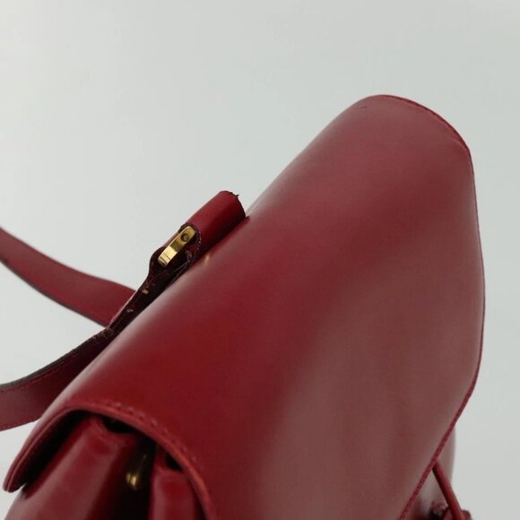 Salvatore Ferragamo Vala Backpack Leather Red Gold Auth 138862 - Picture 7 of 14